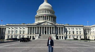 Gabby Hillyer in front of the Capitol Building.